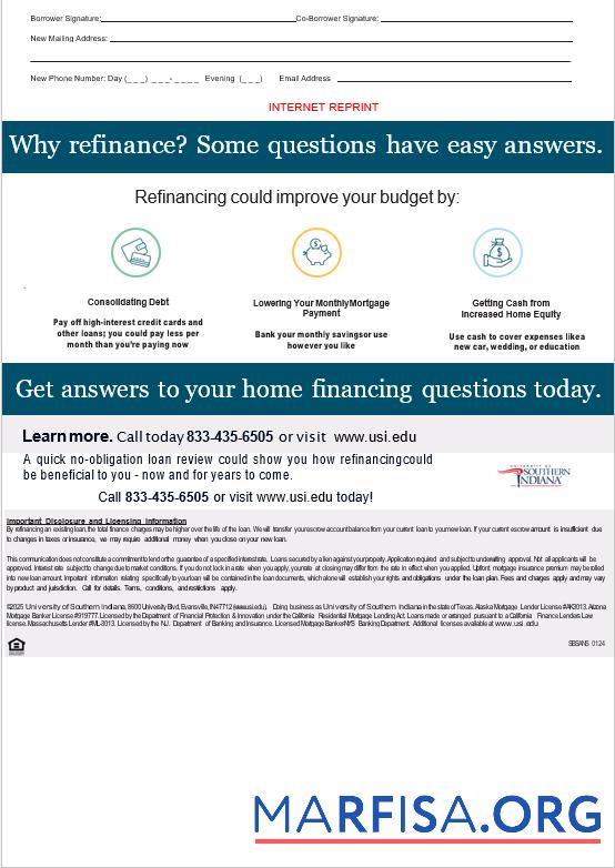 Printable USA University of Southern Indianna account mortgage statement in Word and PDF formats, 3 pages 3 sample